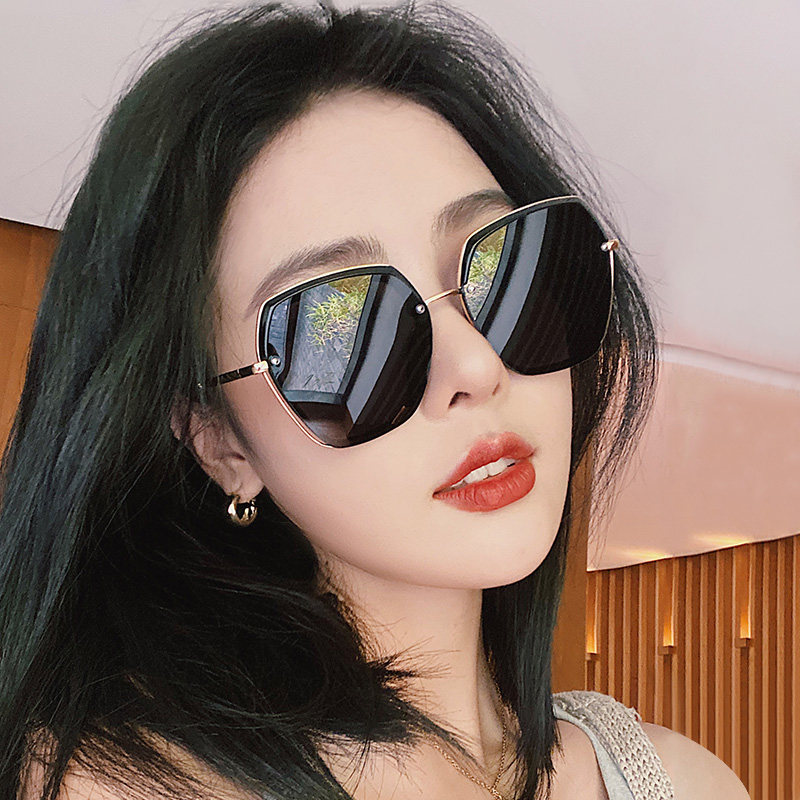 GM sunglasses women's round face retro 2020 new Korean version of the tide anti-UV sunglasses big face thin ins street shot