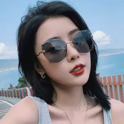 Sunglasses 2020 New Tide ins retro harbor wind sunglasses female Korean version 2019 anti UV big face thin