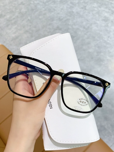 Черная оправа для очков интернет-знаменитости при близорукости для мужчин и женщин, модный анти-синий свет, анти-излучение, без рецепта, большое лицо, похудение без артефакта макияжа