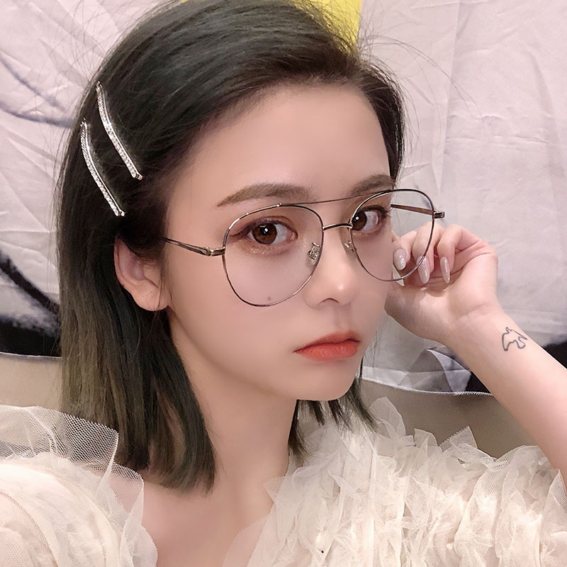Anti-radiation glasses female Korean version of the tide anti-blue light mobile phone computer eye protection flat mirror can be matched with myopia film big face thin