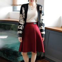 Enjiahui high waist woolen skirt womens autumn 2020 new thin and wild a-line skirt wool midi skirt