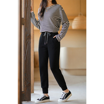 (Spot) Trendy Comfort ~ Plus Suede Thickening High Waist Display Slim Fit Pants Women 100 Hitch Loose Bunch Foot Sports Pants Winter
