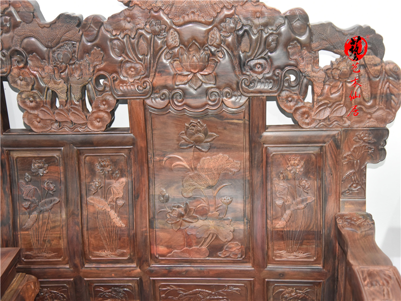 Gỗ gụ nội thất gỗ hồng sắc sofa mười một bộ gỗ hồng sắc phòng khách sofa kết hợp Sian gỗ hồng mộc cổ - Bộ đồ nội thất mẫu tủ gỗ phòng khách hiện đại