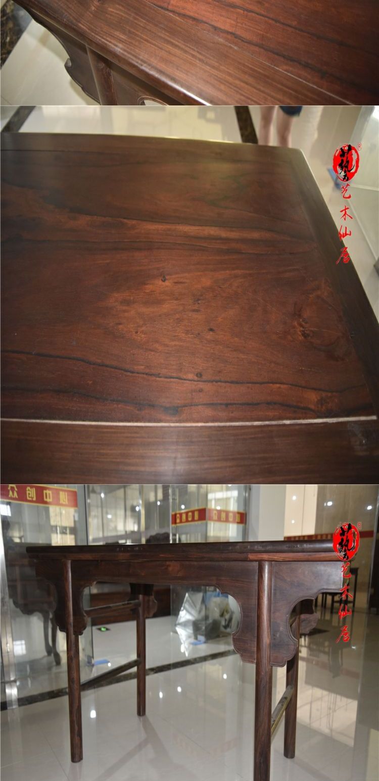 Đồ nội thất bất tử màu đỏ gỗ hồng sơn gỗ gụ bàn đầu phẳng chéo ngón chân gỗ hồng sắc đỏ trường hợp gỗ gụ đồ gỗ gụ - Bàn / Bàn bàn ăn gỗ tân cổ điển	