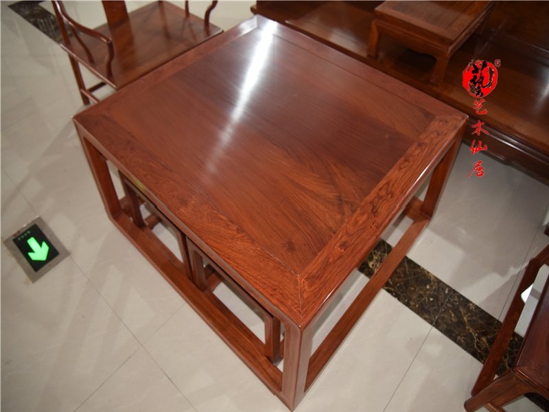 Nội thất gỗ gụ Gỗ hồng mộc Miến Điện Bộ sofa Trung Quốc gồm 6 quả gỗ hồng lớn kết hợp Sofa gỗ gụ - Bộ đồ nội thất bộ bàn ghế thông minh