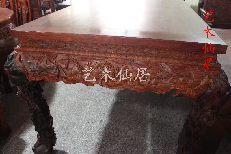 Gỗ gụ Xianyou Sian gỗ hồng mộc Nội thất gỗ hồng mộc đỏ Hoa sen Tranh gỗ rắn Gỗ hồng mộc Sian - Bàn / Bàn bàn gỗ mini