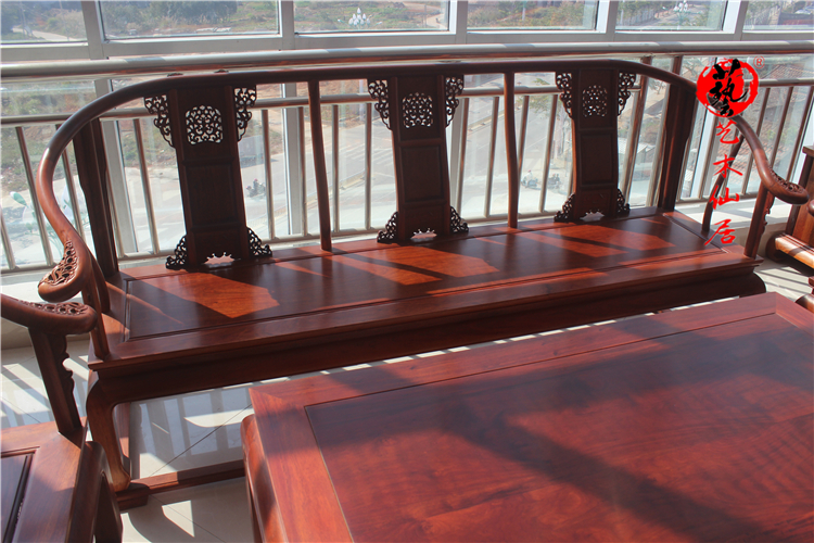 Mahogany đồ nội thất gỗ hồng mộc Miến Điện cung ghế sofa bộ 12 gỗ rắn trái cây lớn gỗ hồng mộc phòng khách sofa - Bộ đồ nội thất giường đẹp