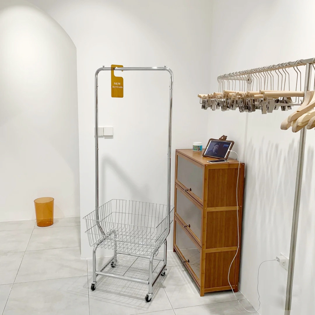 Multifunctional mobile hanger trolley landing home balcony shopping cart clothes hanger bedroom hanger clothes rack