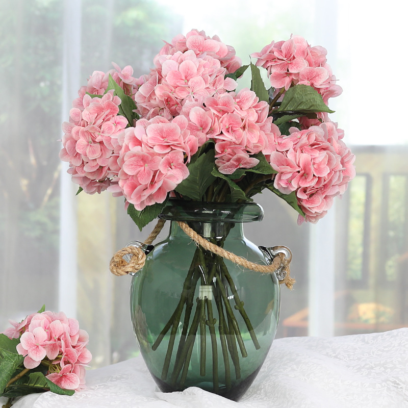 Hand feel embroidered ball flower fake flower simulation flower decoration flower upscale large floral swing piece living-room decoration flower high-end pendulum flower-Taobao