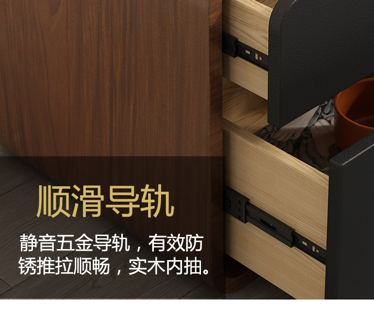 Cộng với năng lượng đơn giản tủ gỗ tủ đầu giường ngăn kéo Walnut ngực của ngăn kéo tủ đầu giường hai nhỏ tủ phòng ngủ - Buồng tủ giường