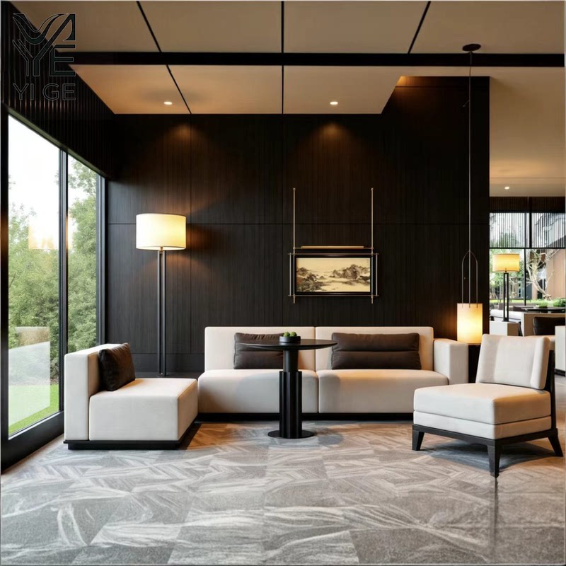 Wabi-Sabi Style Guesthouse Clubhouse Lobby Reception Sofa Hotel Leisure Area Natural Wood Style Sofa Model Room Clubhouse Booth Wabi-Sabi Style Guesthouse Clubhouse Lobby Reception Sofa Hotel Leisure Area Natural Wood Style Sofa Model Room Clubhouse Booth