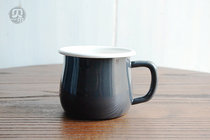 One-meter enamel micro-defect European single premium gray thickened enamel belly cup Brushing milk mark couple cup