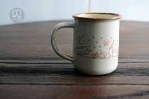 Very many blemish zakka foreign trade enamel cup Mini Milk Cup white glass enamel cup 90ml
