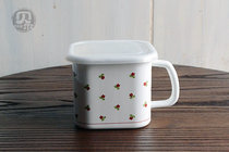 More flawed foreign trade thickened enamel square Cup curling enamel sealed storage cup instant noodles cold drink cup collection