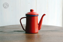 One meter enamel micro-defect foreign trade Japanese 0 6L enamel coffee pot Enamel small oil pot Flower tea pot