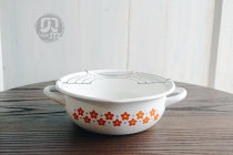 One meter enamel micro-blemish 21CM curled Japanese thick enamel fried tempura pot foreign trade enamel soup pot