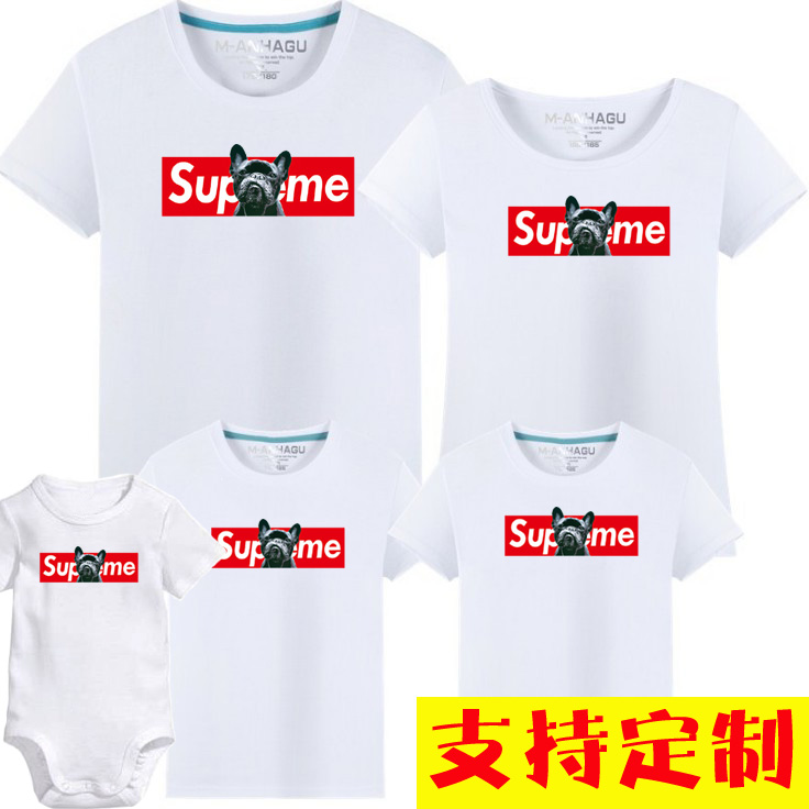 Ngắn tay T-Shirt gia đình chân dung tùy chỉnh trăm ngày tuổi Ha Yi DIY class quần áo mẫu giáo quần áo cha mẹ và con tùy chỉnh