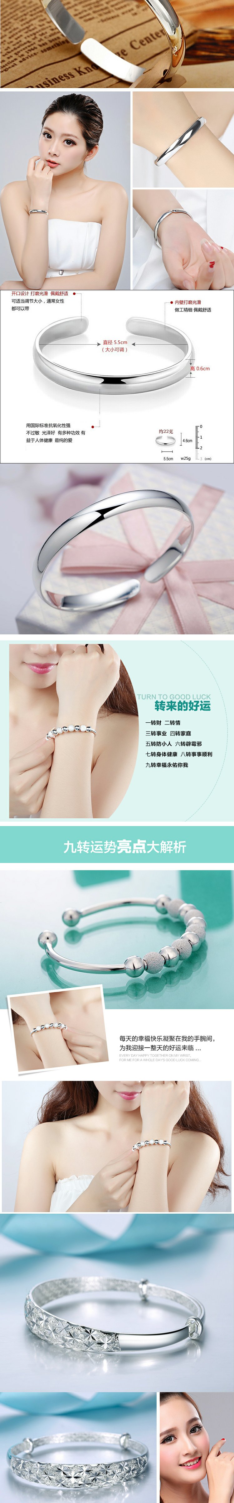 Vòng tay bạc chính hãng Nữ 999 Vòng tay bạc Sterling Ngôi sao hoàng gia Gửi bạn gái Nhật Bản và Hàn Quốc Quà tặng cho những người yêu hoang dã đơn giản vòng tay đá