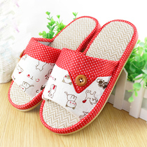 Home Linen Slippers Women Summer Home Floor Wood Floor Home Thick Bottom Home Beef Tendon Bottom Anti Slip Slippers