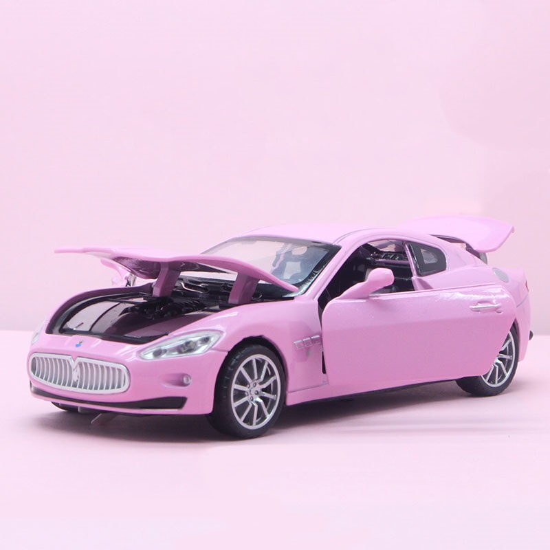 Eating Chicken Maserati Gt Pink Car Model Sports Car Limited Edition Simulation Alloy Toy Car Model for Children and Girls