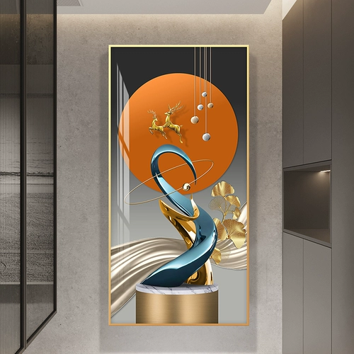 Entuan процентная отделка живопись современная простой атмосферный коридор Вертикальная версия висящей живописи гостиной.