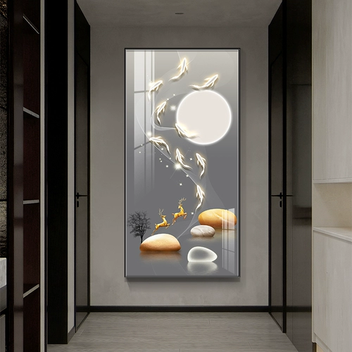 Entuan Decorative Painting Modern Light Luxury High -End Furals выступают с вертикальной версией стены. Новый коридор в проходах