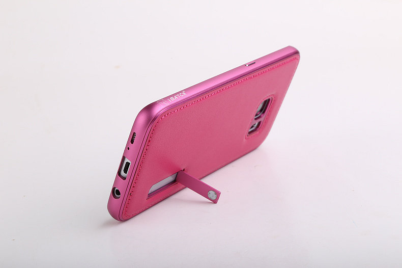 iMatch Luxury Aluminum Metal Bumper Premium Genuine Leather Back Cover Case for Samsung Galaxy S7 Edge G9350 & S7 G9300