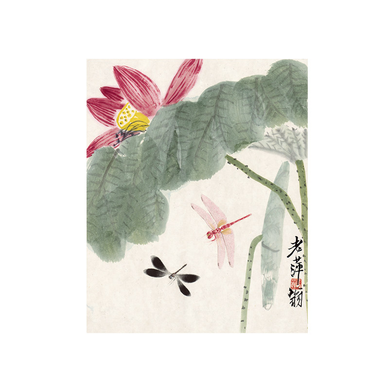 齐白石装饰画可惜无声花卉草虫图未装裱宣纸画心高清艺术微喷字画-淘宝