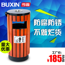 Outdoor trash cans Steel wood trash bins Environmental friendly outdoor fruit case - sanitation bins
