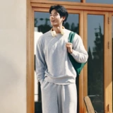 Uniqlo, толстовка подходит для мужчин и женщин, спортивный цветной лонгслив для отдыха, круглый воротник