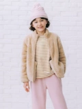 Детская одежда Uniqlo, длинная бархатная флисовая куртка на молнии для мальчиков и девочек, куртка с длинными рукавами 478168 469366