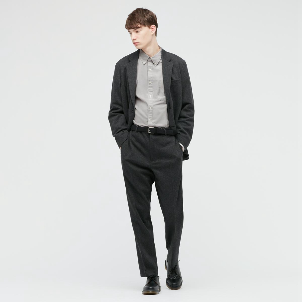 06 & Lead GreyUniqlo   men's wear   oxford Self cultivation shirt ( Long sleeve   business affairs occupation commute leisure time ) 441735