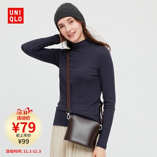 uniqlo women's rib high ne t-shirt (long sleeve) 428316 uniqlo