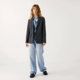 Uniqlo, прямые свободные джинсы, длинные штаны, свободный прямой крой, 81.5см