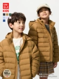 Детская одежда Uniqlo для мальчиков и девочек PUFFTECH, одежда из воздушного хлопка, куртка с капюшоном, которую можно стирать в машине, новый стиль 478123