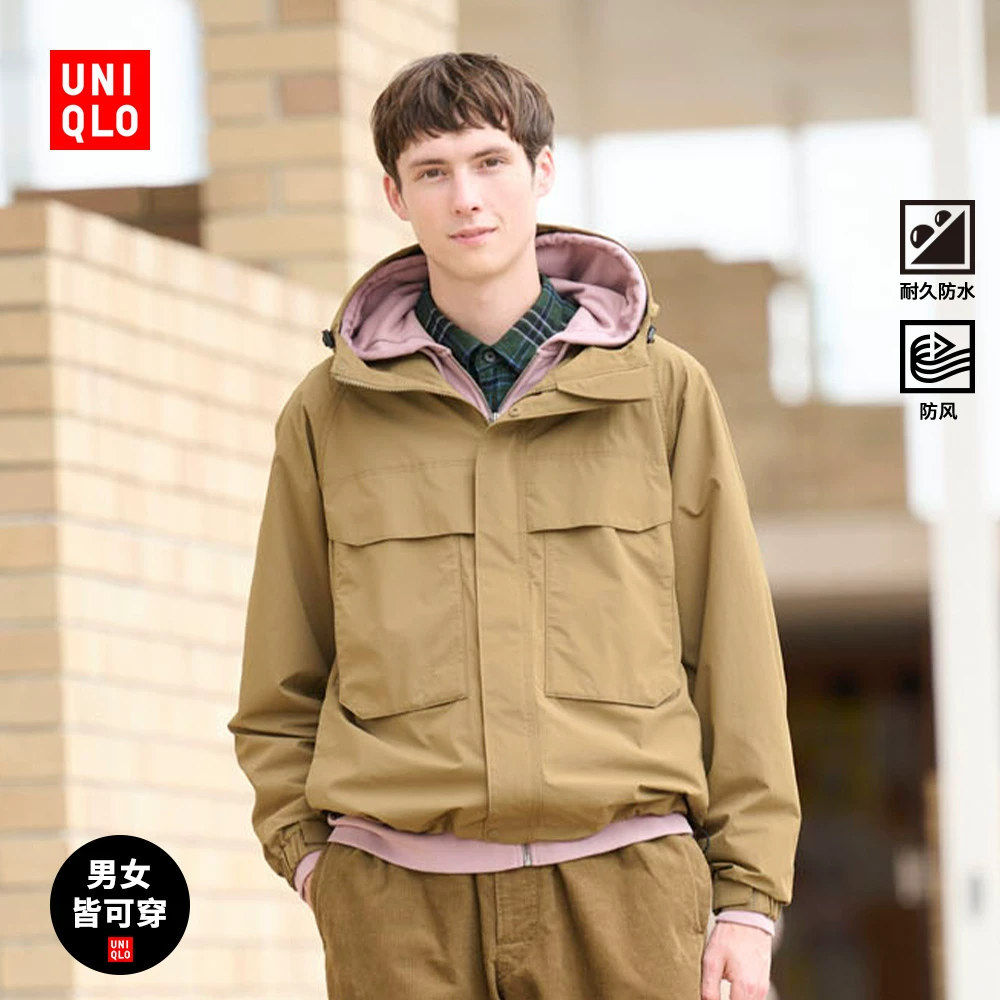 Uniqlo, windproof hoody, travel jacket → Уникло ветронепроницаемая худи, походная куртка
