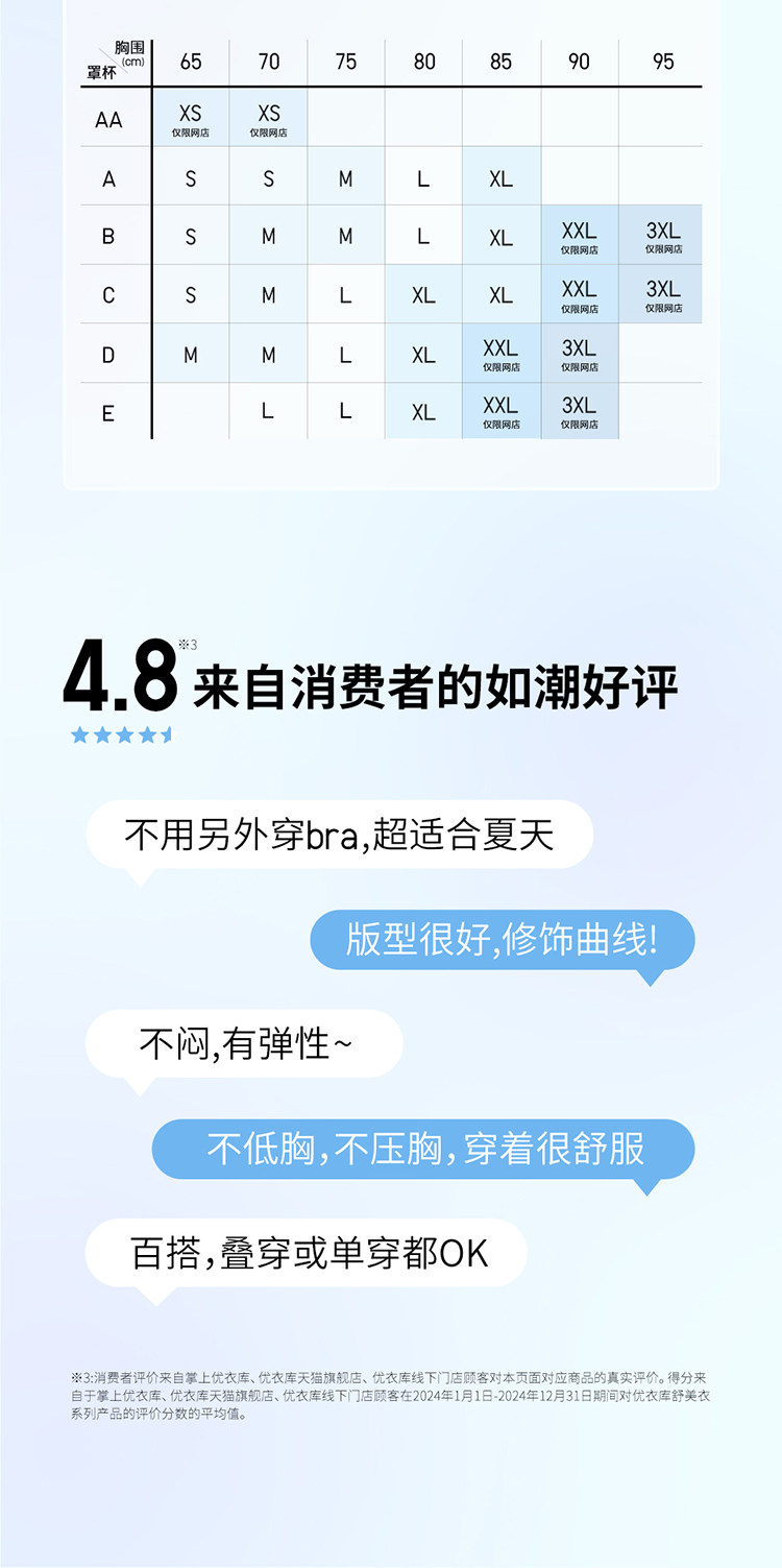 Uniqlo женщины AIRism хлопок смешивание Bra жилет / Добавить чашку жилет Охлаждение ребро лифчик 477762 