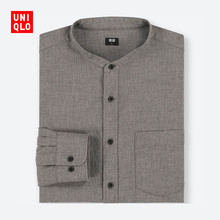 79元  优衣库UNIQLO  男装 法兰绒立领衬衫(长袖) 409285