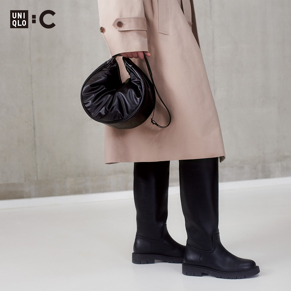 Uicu designer collaborating with a female dress UNIQLO: C imitation leather satchel dumplings bag 24 new 471810-Taobao