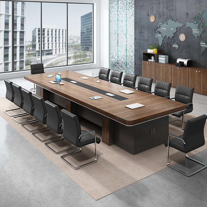 Brief modern new office furniture house Speaker table and chairs combined large talk training rectangular worktop