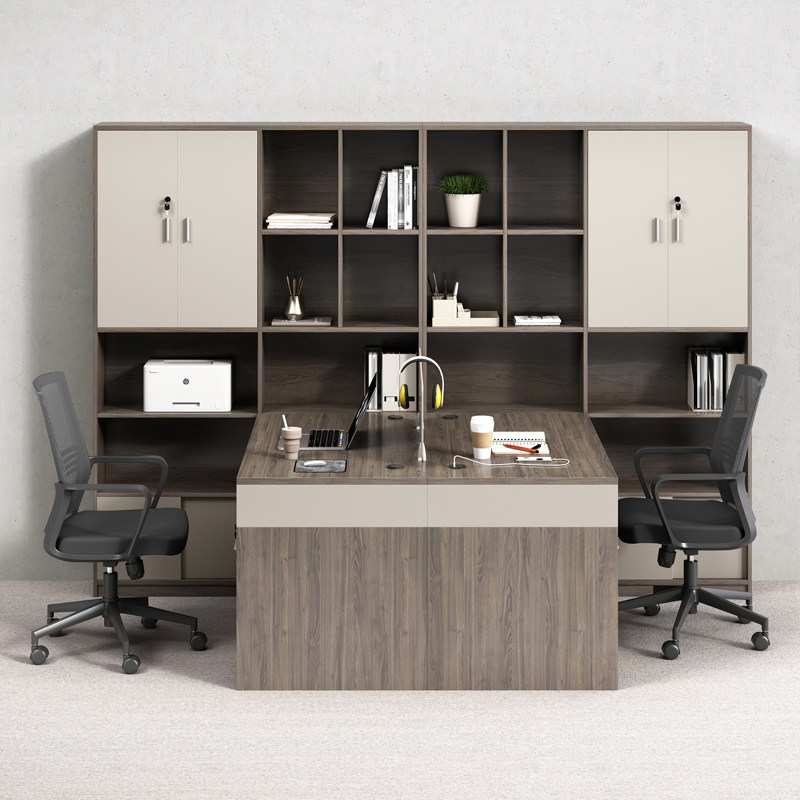 Staff Desk Brief Modern With Bookcase Company Office Staff Table Chairs Combined Financial Room Finance Desk