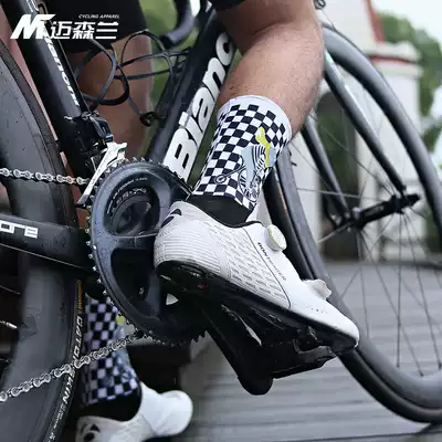 Meissenland printed quick-drying cycling socks Sports running men's and women's bicycles road bike riding equipment plaid