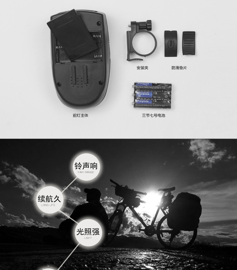 Lumière vélo TOSUOD - phare - Ref 2400553 Image 10