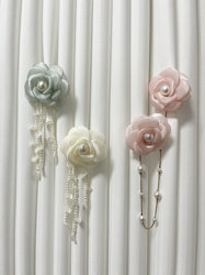 Handmade DIY Flower Pearl Pendant Brooch Hanging Ornament Curtain Embellishment Small Accessories Curtain Head Hanging Piece Window Decoration Small Parts