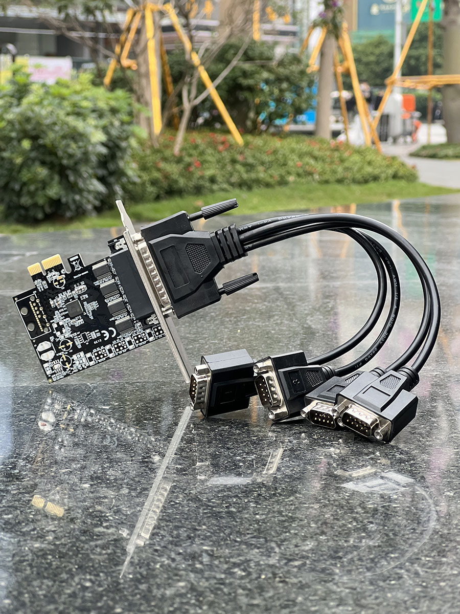 SYBApcie4 serial card rs232 desktop computer extension card db9 needle com port multi-user card half-high desktop