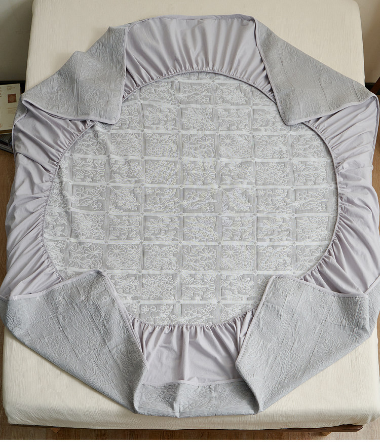 Натяжная простыня fitted sheet | 天丝棉床笠枕套三层提花柔软凉席厚实三件套四季