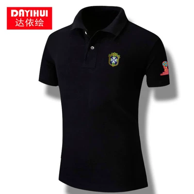 18 World Cup polo áo Brazil Đức Tây Ban Nha Bỉ Nhật Bản Han tốc độ khô ve áo fan shirt t-shirt nam áo phông polo nam Polo