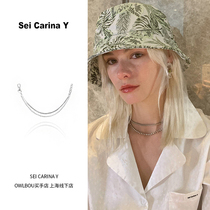 Designer Sei Carina Y fashion personality double chain choker necklace female niche choker wild neck chain