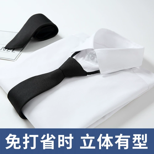 Лонгслив, рубашка, трендовый пиджак классического кроя, черный галстук, в корейском стиле, короткий рукав