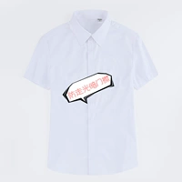 [Короткие рукава] темная пряжка вертикальная белая